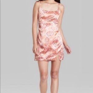 NWT woman notch slip Dress wild fable pink floral size M